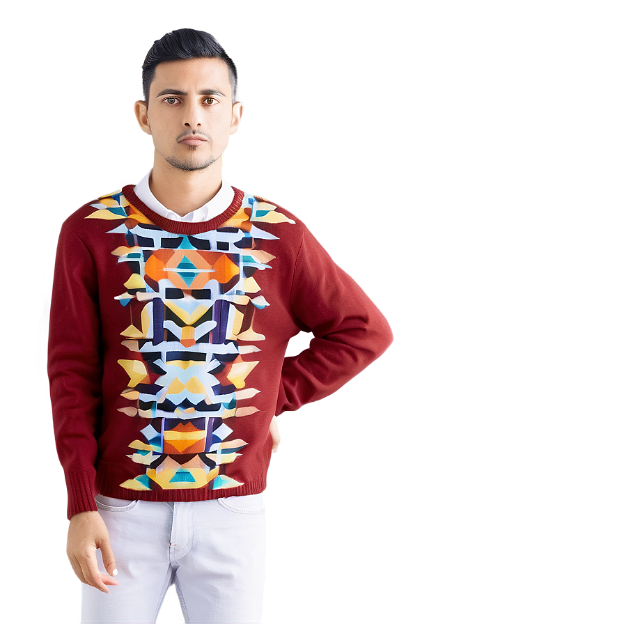 Asymmetric Red Sweater Png 06292024 PNG Image