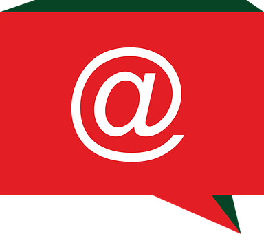 At Symbol Red Background PNG Image