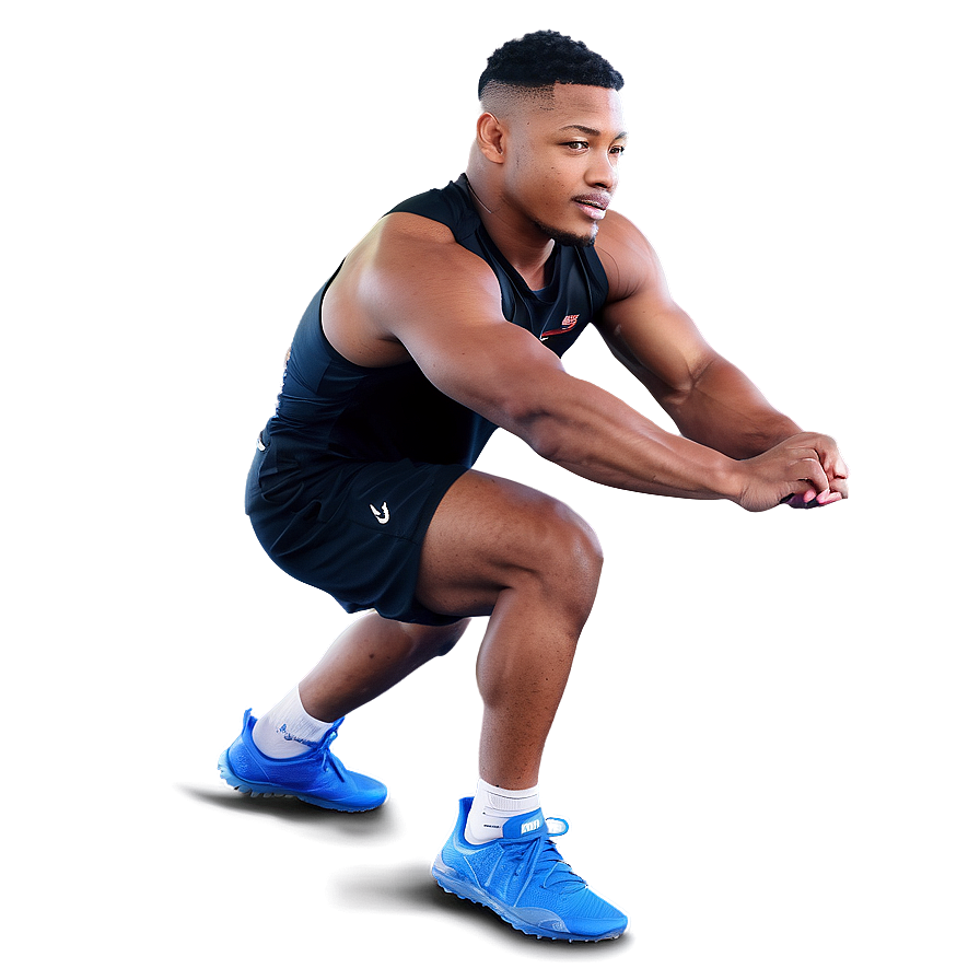 Athlete In Training Pose PNG Image