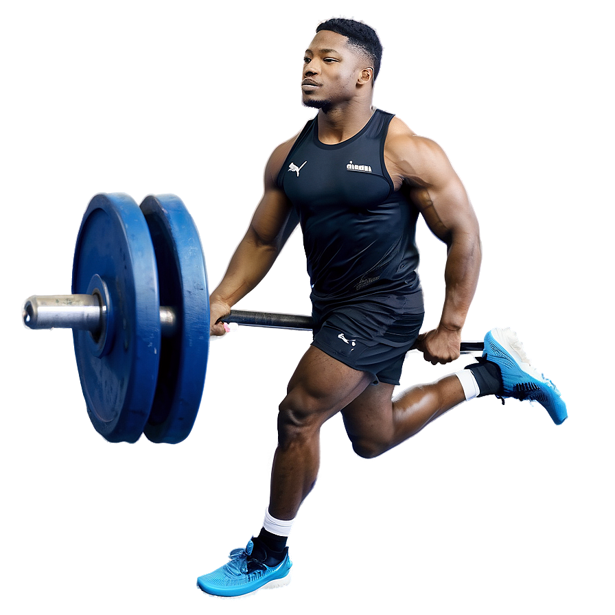 Athlete Performing Deadlift Exercise PNG Image