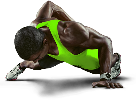 Athlete Performing Push Up Exercise PNG Image