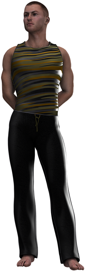 Athletic Man Standing Pose PNG Image