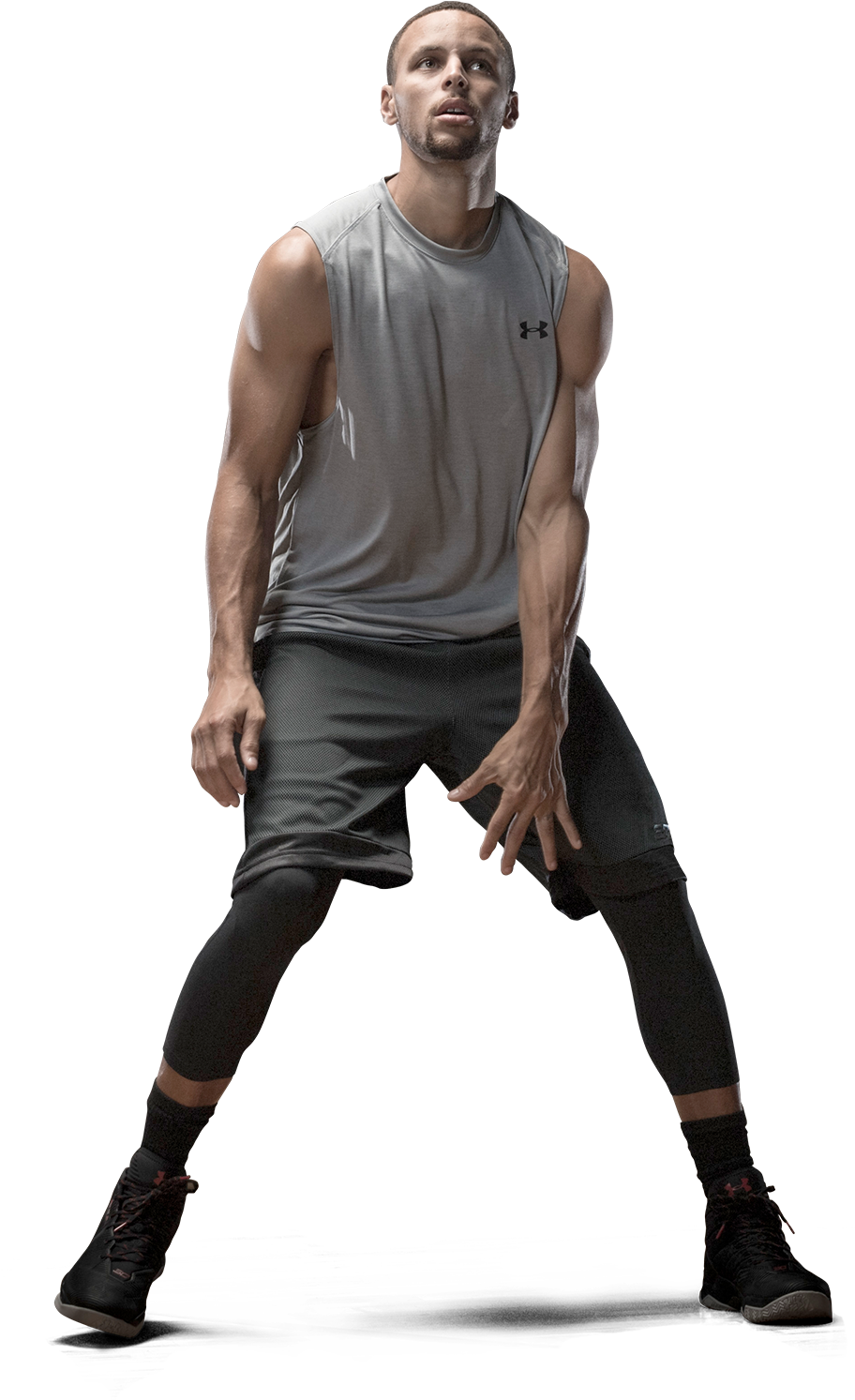 Athletic Stance Basketball Player PNG Image