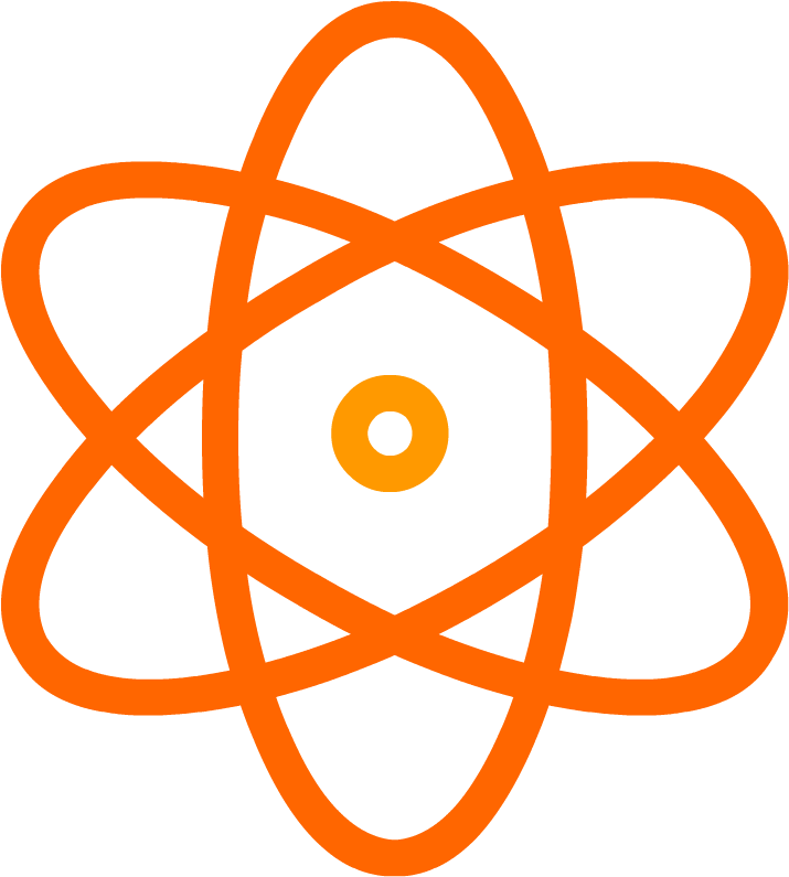 Atomic Symbol Orangeon Gray PNG Image