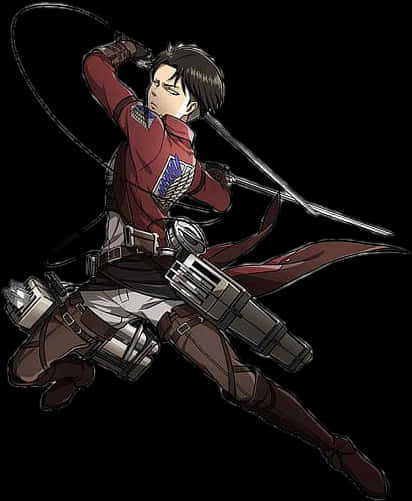 Attackon Titan Eren Yeager Action Pose PNG Image