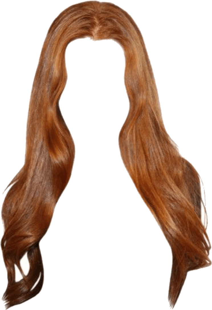 Auburn Hair Wig Transparent Background PNG Image