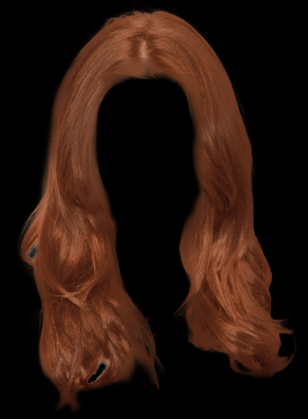 Auburn Hair Wigon Black Background PNG Image