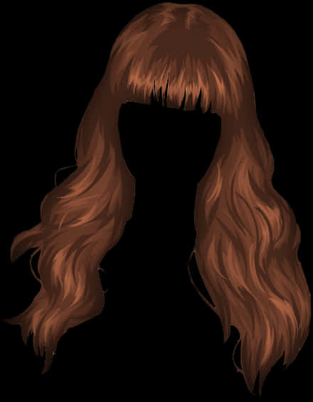 Auburn Wavy Hairstyle Illustration PNG Image