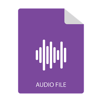 Audio File Icon Purple Background PNG Image