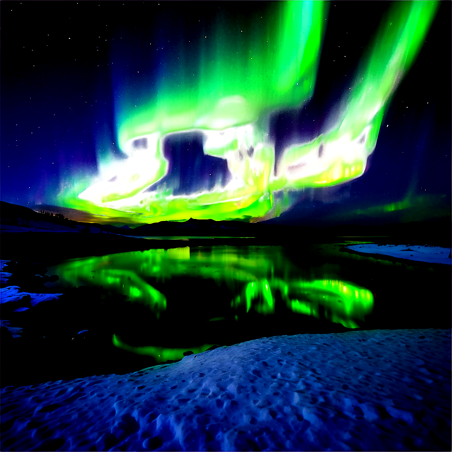 Aurora Borealis Over Snowfield Png 06242024 PNG Image