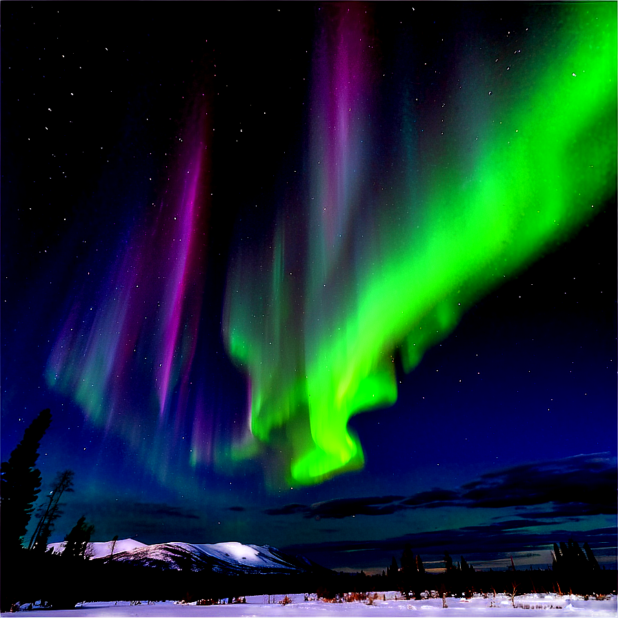 Aurora Borealis Over Tundra Png Ulb74 PNG Image