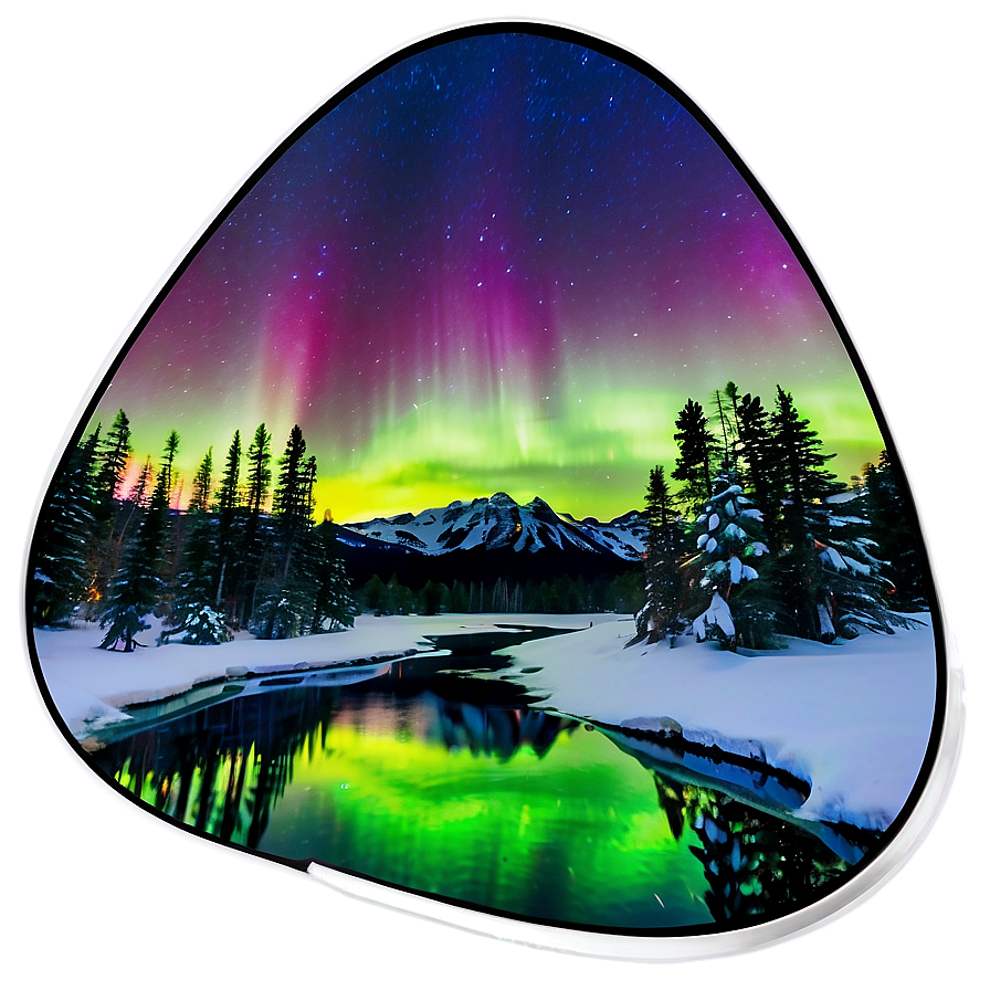 Aurora Over Snowy Wilderness Png Pwy PNG Image