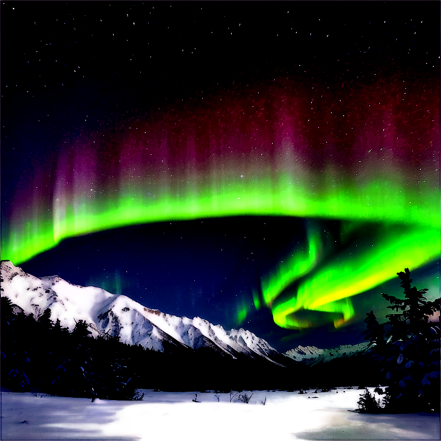 Aurora Over Snowy Wilderness Png Vyp5 PNG Image