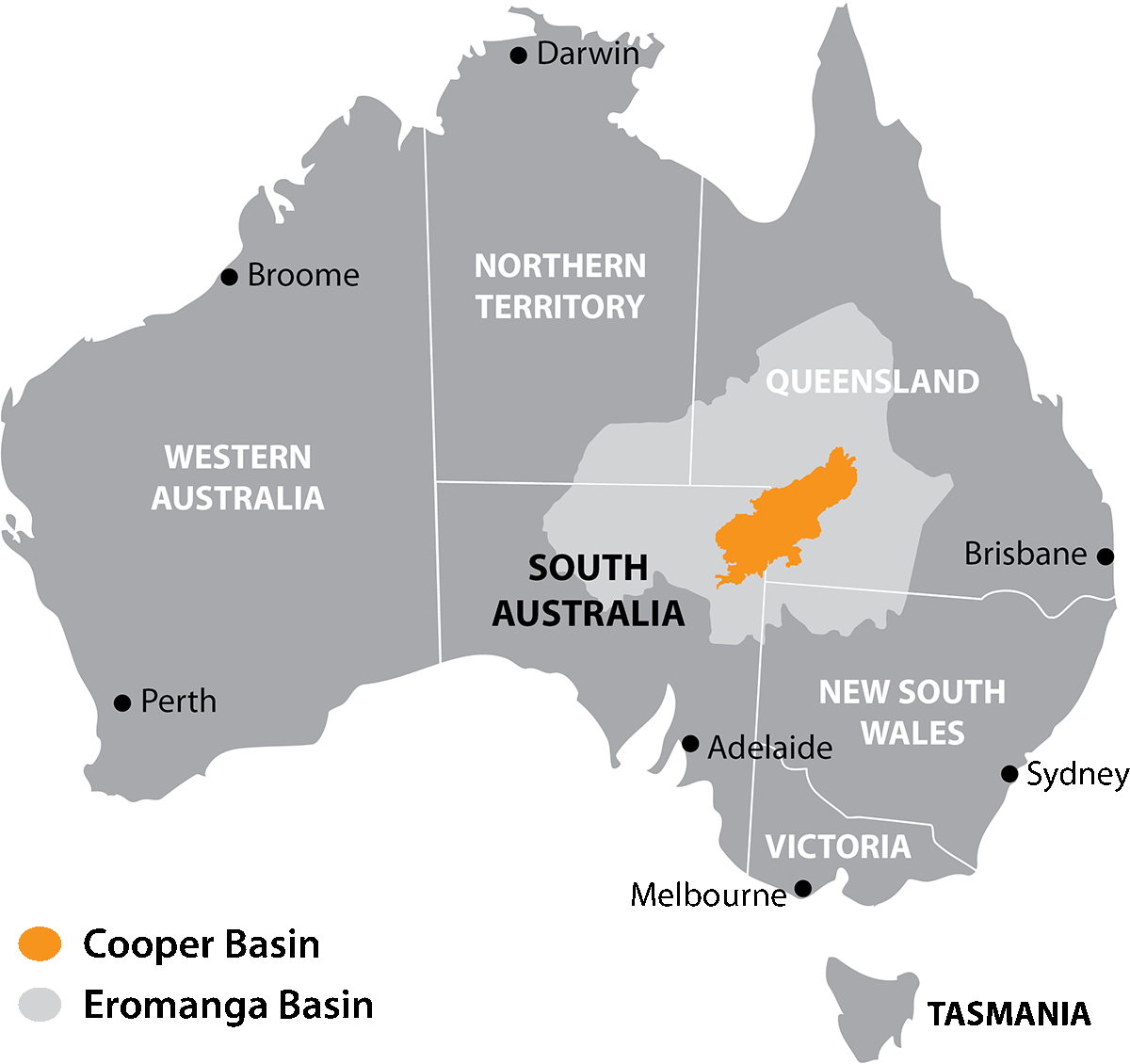 Australia Cooper Eromanga Basins Map PNG Image