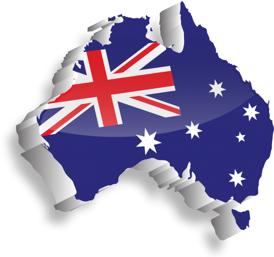 Australia Flag Map Graphic PNG Image