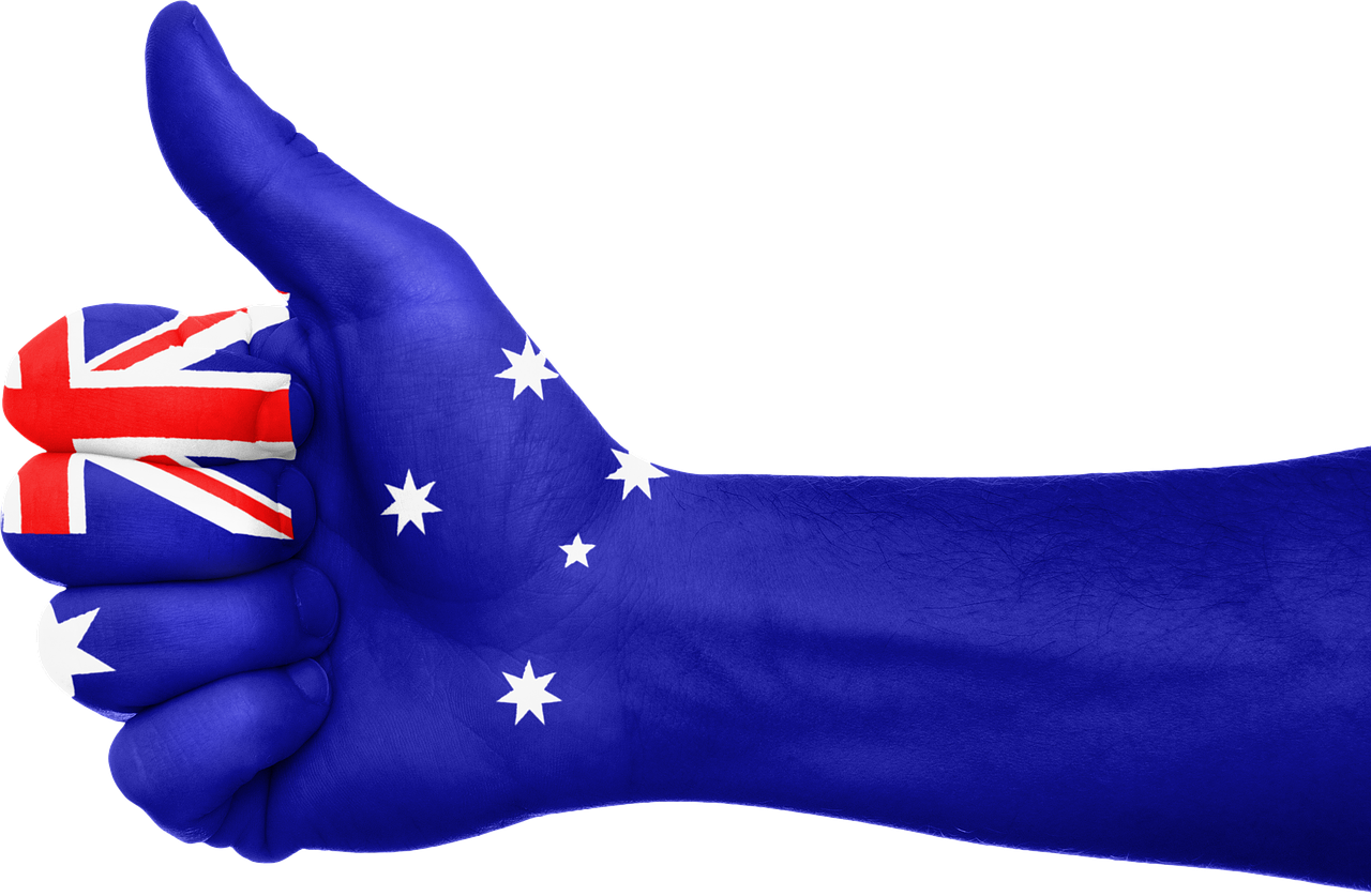 Australia Flag Thumbs Up PNG Image