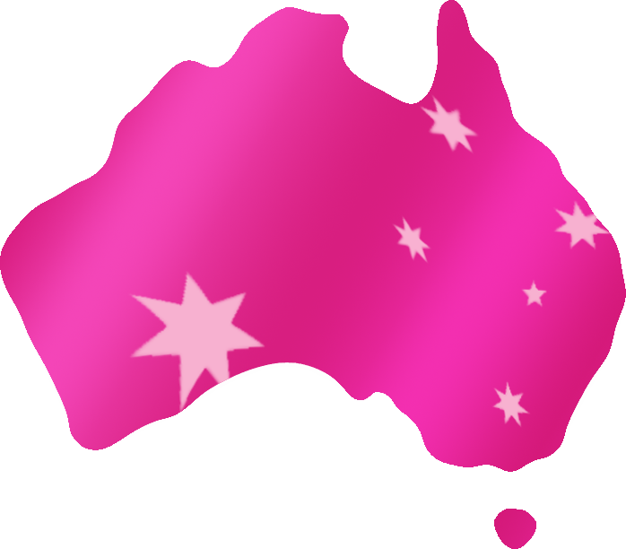 Australia Map Pink Stylized PNG Image