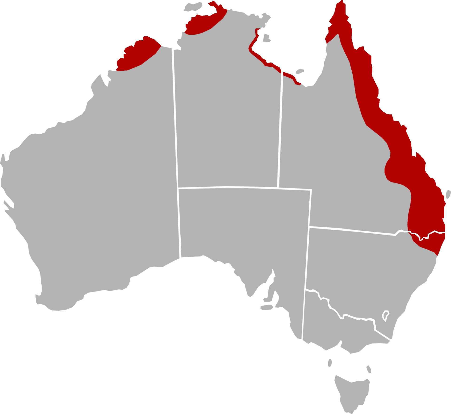 Australia Map Queensland Highlighted PNG Image