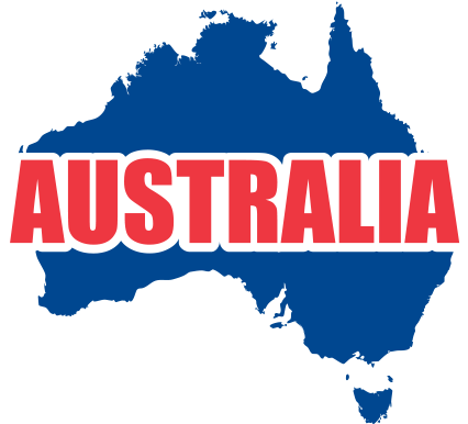 Australia Map Text Overlay PNG Image