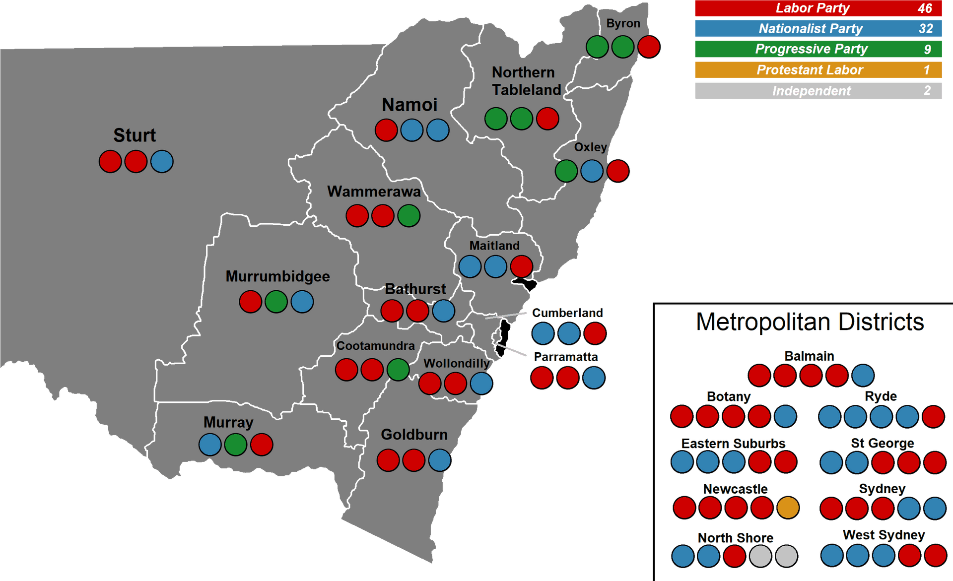 Australian Electoral Districts Map PNG Image