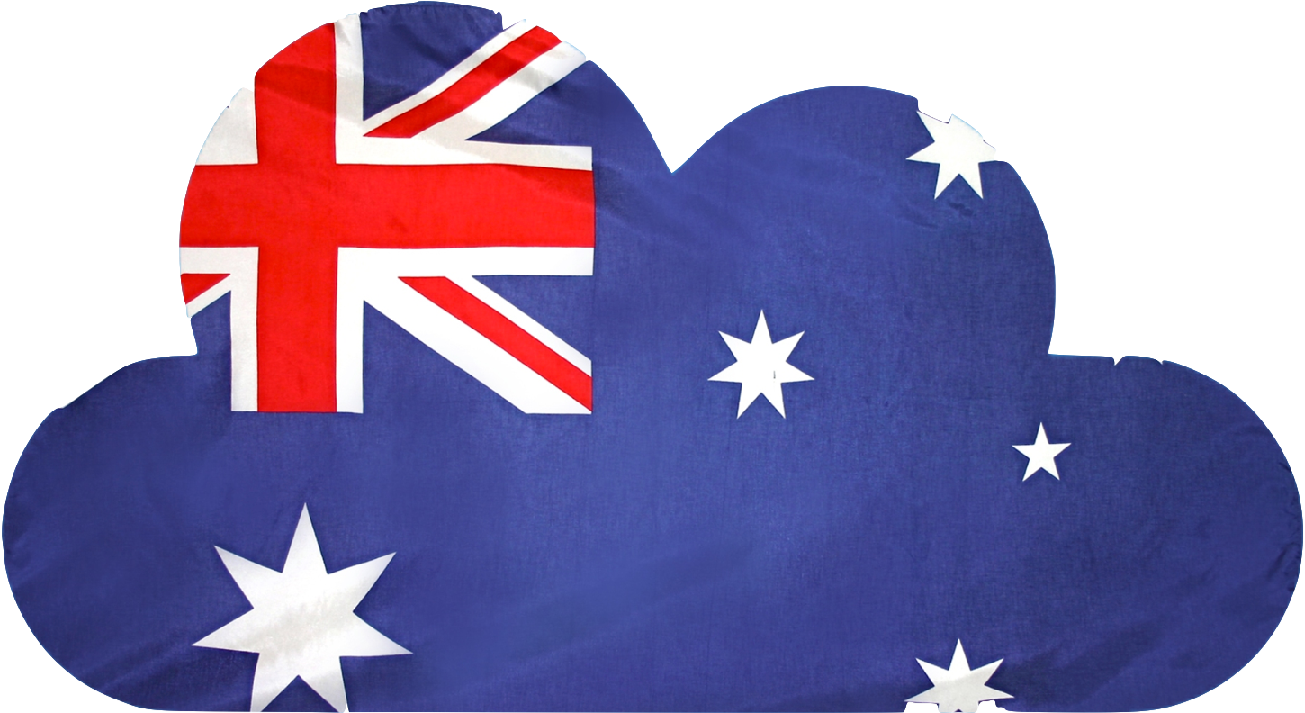 Australian Flag Cloud Shape PNG Image