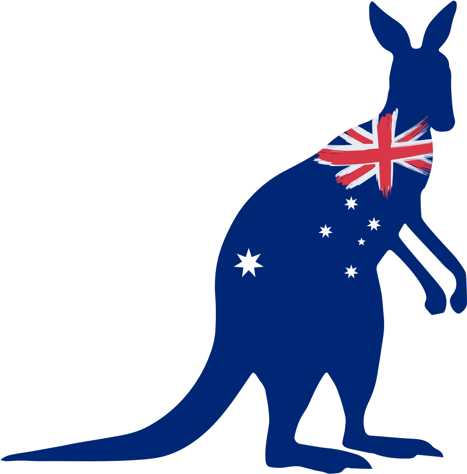 Australian Flag Kangaroo Silhouette PNG Image