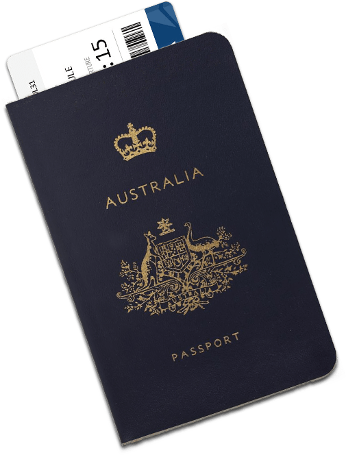 Australian Passportand Boarding Pass PNG Image