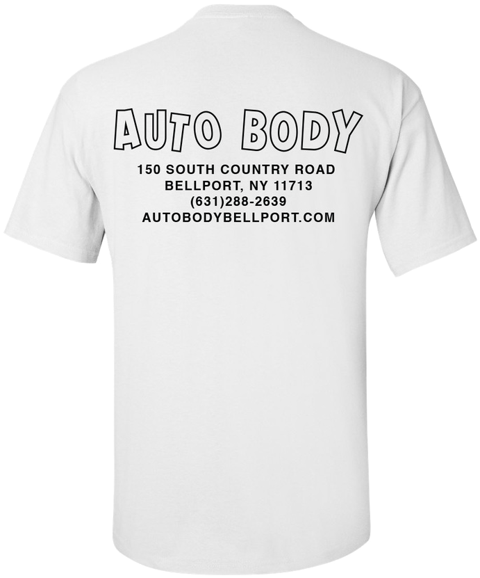 Auto Body Shop Branded T Shirt Back PNG Image