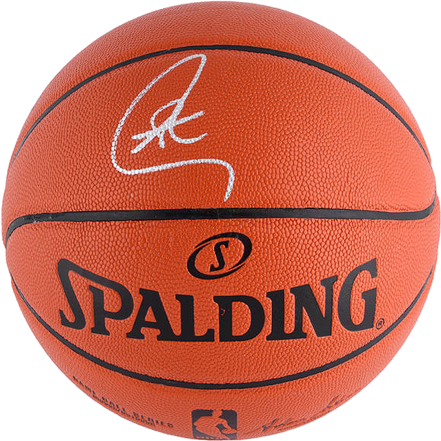 Autographed Spalding Basketball PNG Image