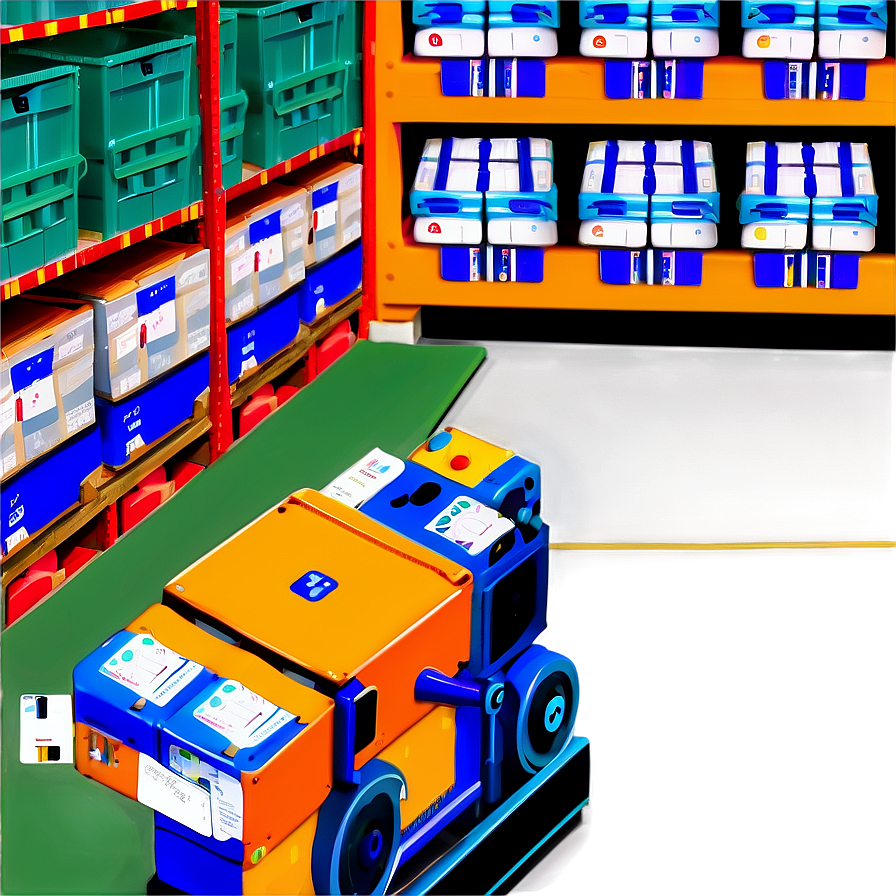 Automated Picking Robots In Warehouse Png Snn5 PNG Image