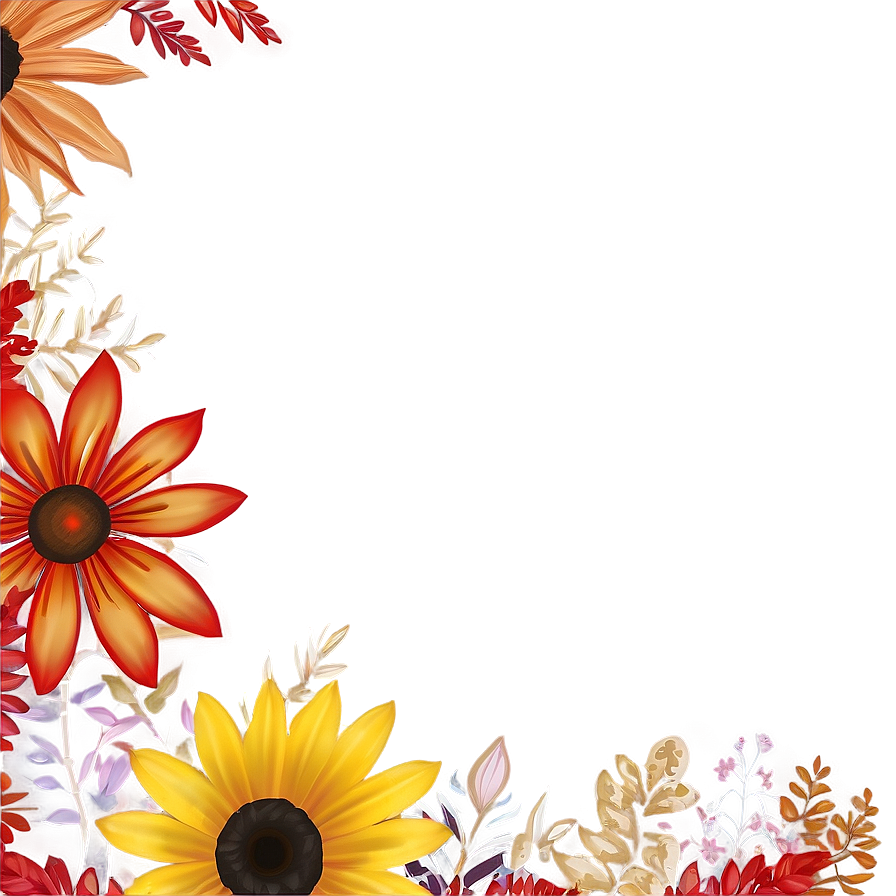 Autumn Flower Border Png Jyx87 PNG Image