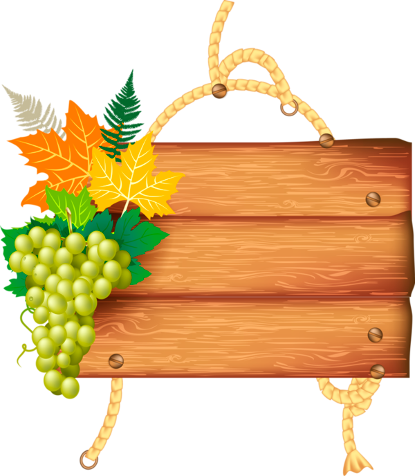 Autumn Harvest Wooden Signboard PNG Image