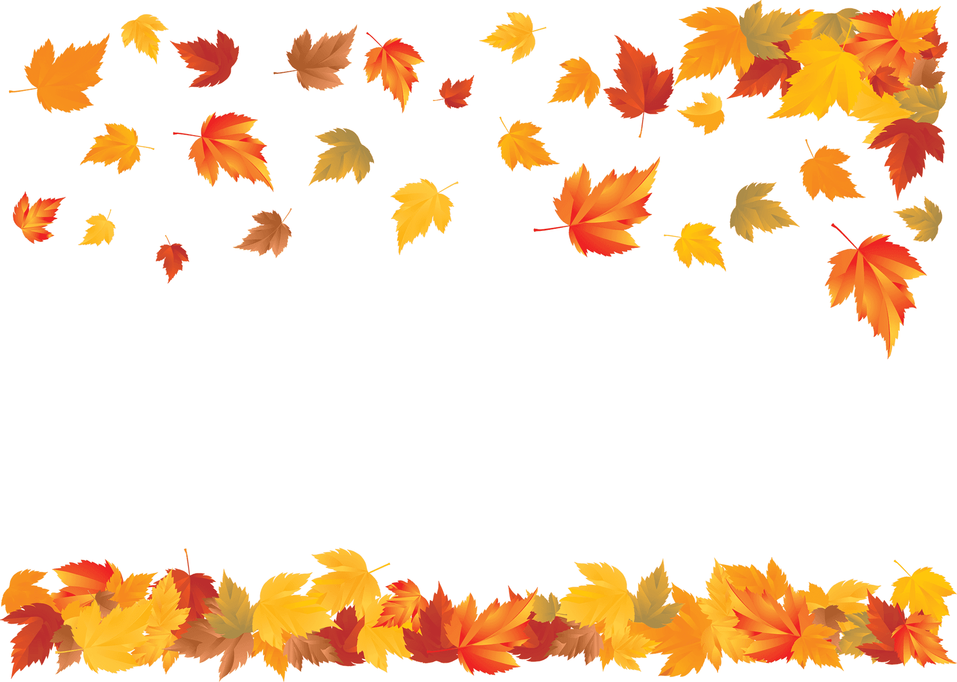 Autumn Leaves Border Clipart PNG Image