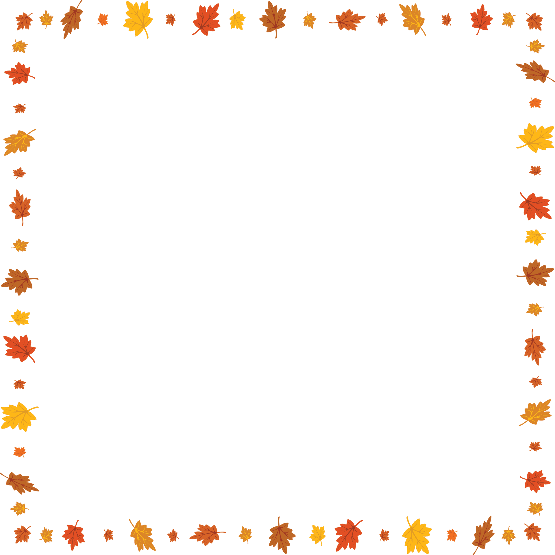 Autumn Leaves Border Design PNG Image