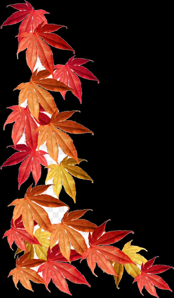 Autumn Leaves Border Design PNG Image