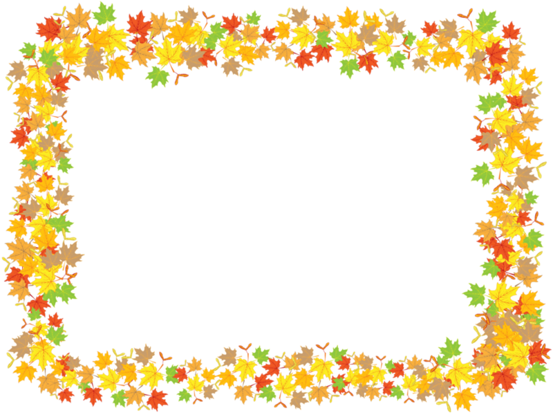 Autumn Leaves Border Frame PNG Image