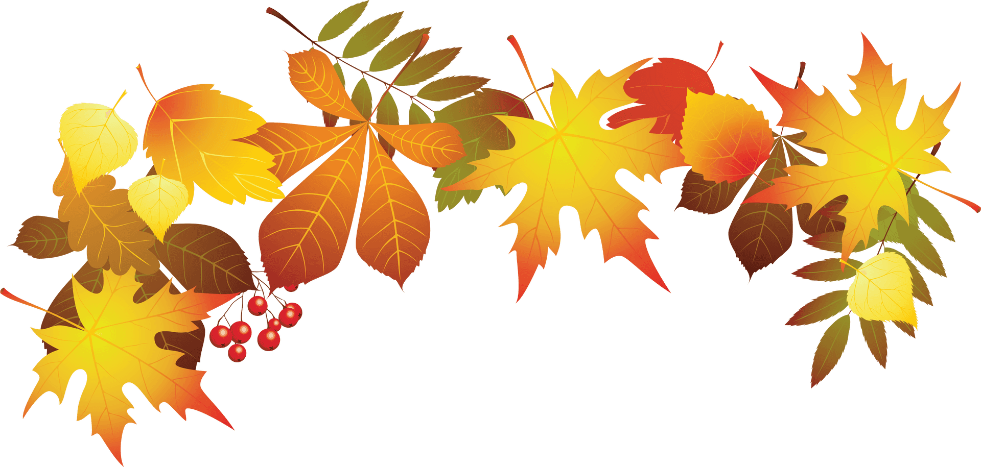 Autumn Leaves Decoration PNG Image