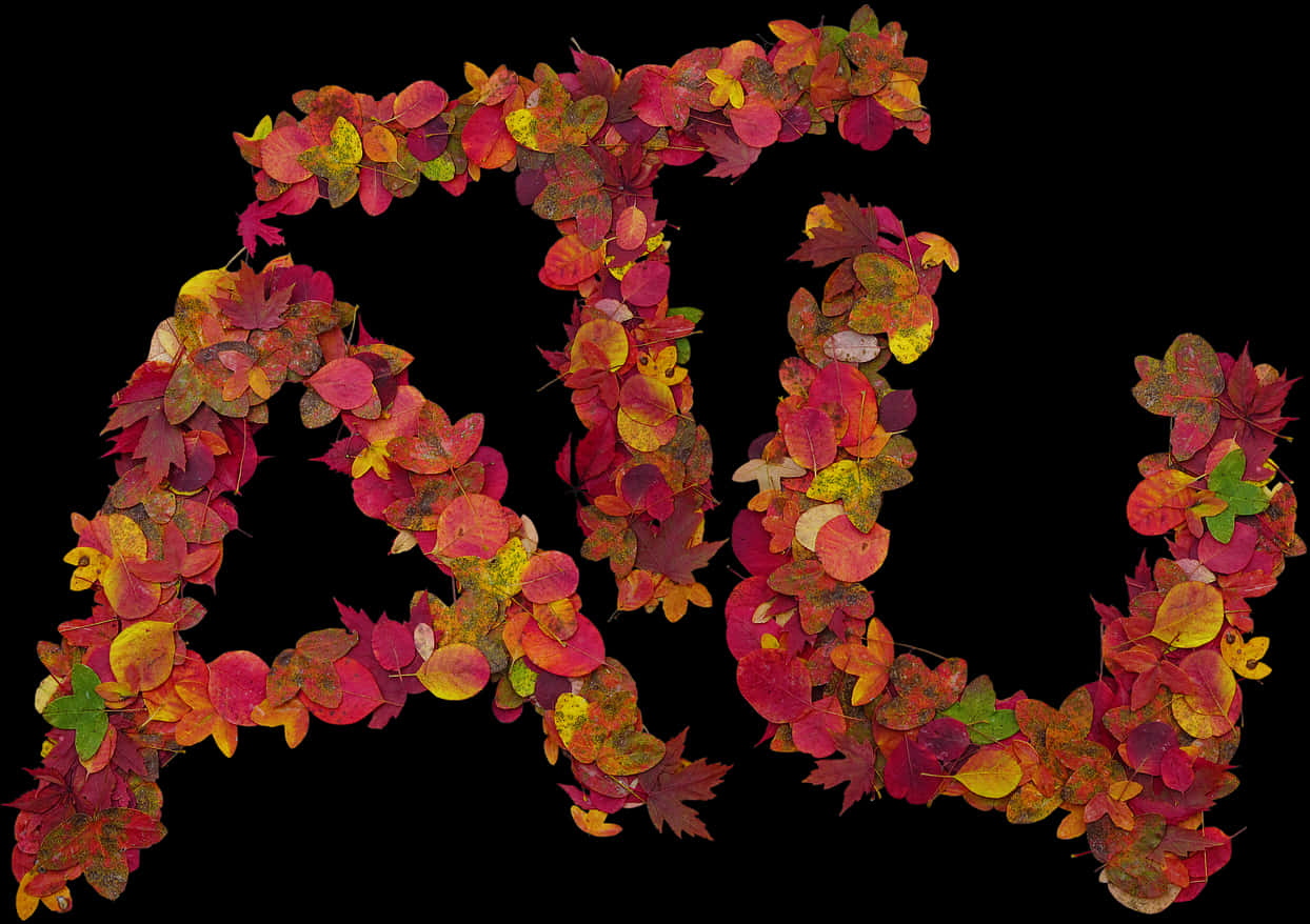 Autumn_ Leaves_ Forming_ Letters_ A B C PNG Image