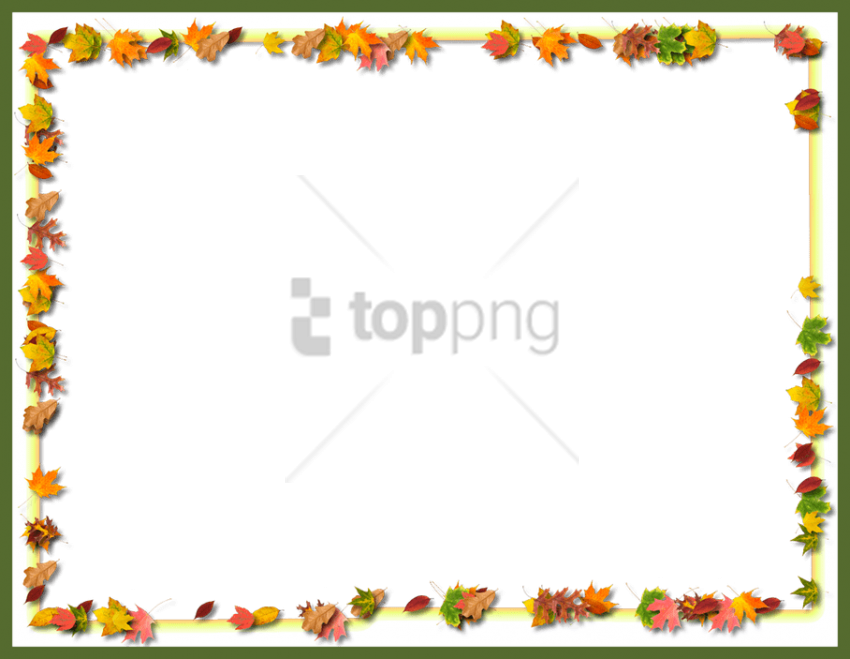 Autumn Leaves Frame Thanksgiving Background PNG Image