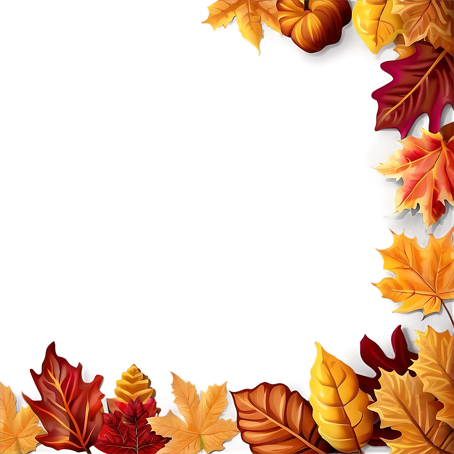 Autumn Leaves Thanksgiving Border Png 06202024 PNG Image