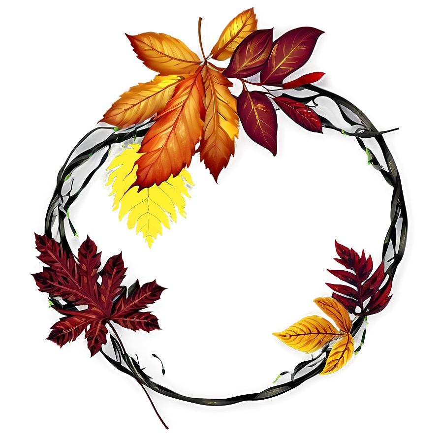 Autumn Leaves Wreath Png 05042024 PNG Image