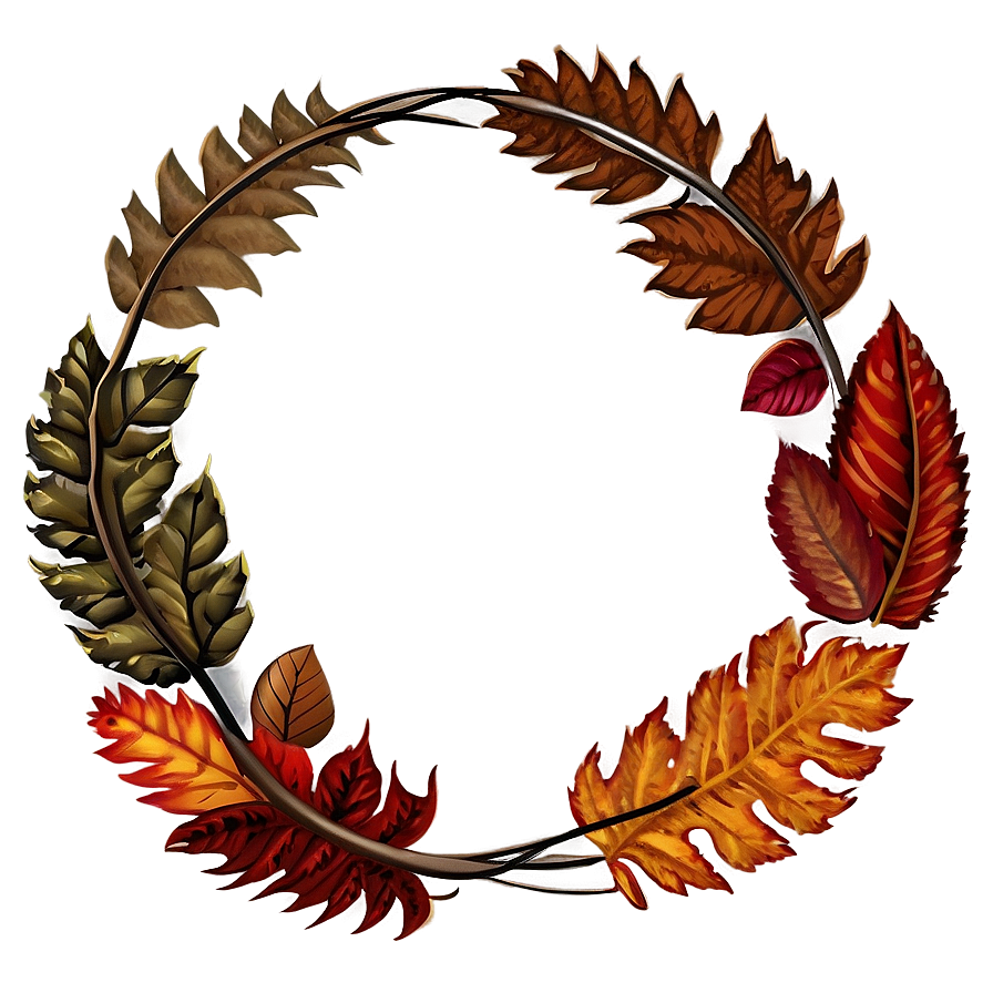 Autumn Leaves Wreath Png Aof PNG Image