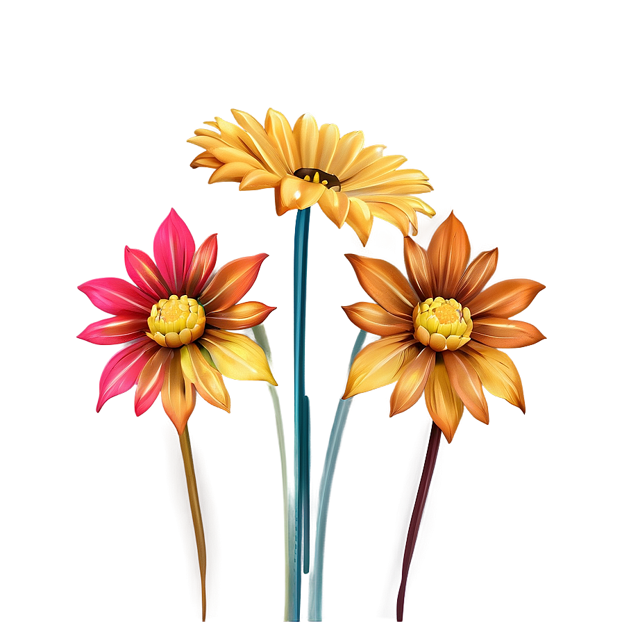 Autumn Spectrum Flowers Png Gkq PNG Image