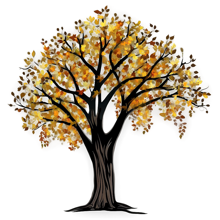 Autumn Tree At Night Png Ewc PNG Image