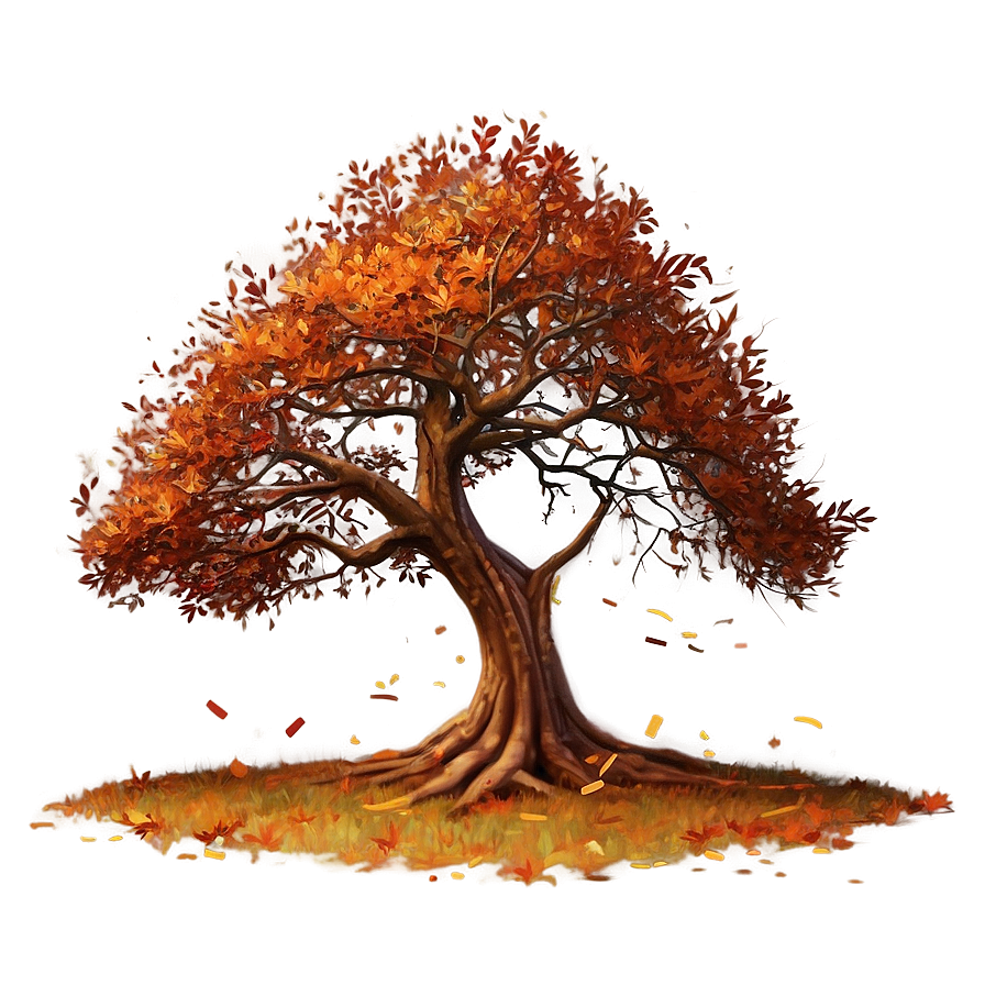 Autumn Tree Sunset Png Oeb24 PNG Image