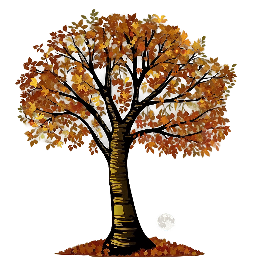 Autumn Tree With Moon Png Ehw PNG Image