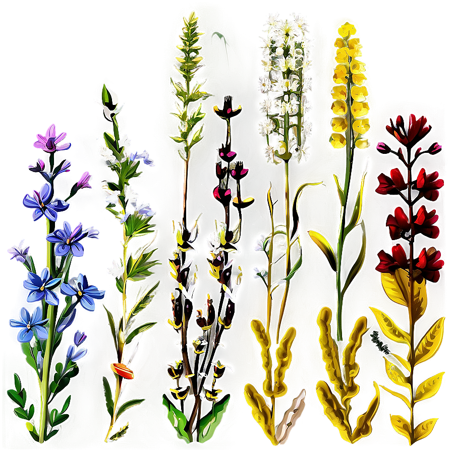 Autumn Wildflowers Display Png Cfp25 PNG Image