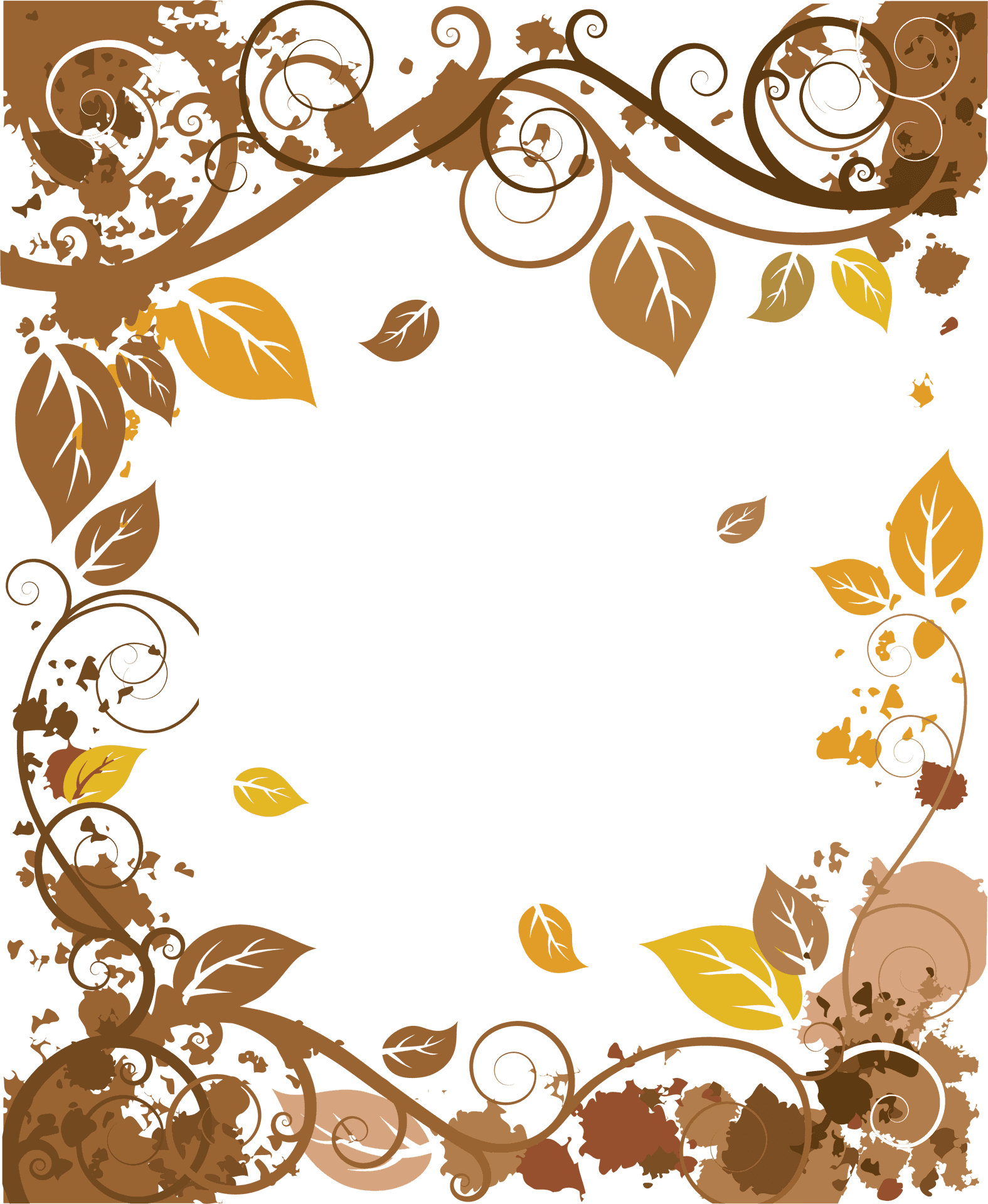 Autumnal Love Frame Design PNG Image