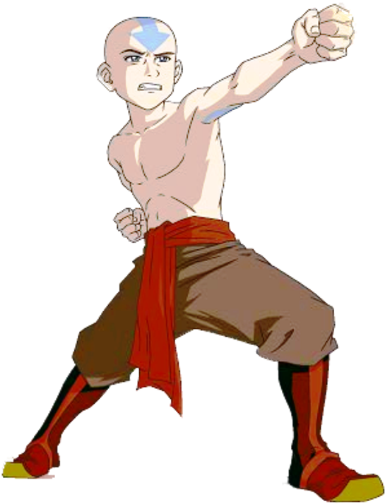 Avatar Aang Bending Stance PNG Image