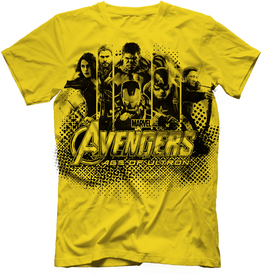 Avengers Ageof Ultron Yellow Tshirt PNG Image